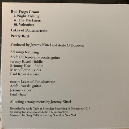 Aoife O'Donovan : Bull Frogs Croon (And Other Songs) (CD, EP)