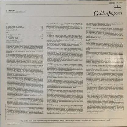 Bernard Herrmann : Bernard Herrmann's Music From Alfred Hitchcock's "Vertigo" (LP, Album)