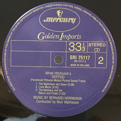 Bernard Herrmann : Bernard Herrmann's Music From Alfred Hitchcock's "Vertigo" (LP, Album)