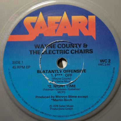 Wayne County And The Electric Chairs : Blatantly Offenzive E.P. (7", EP, Gre)