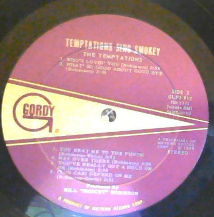 The Temptations : The Temptations Sing Smokey (LP, Album, RP, Roc)