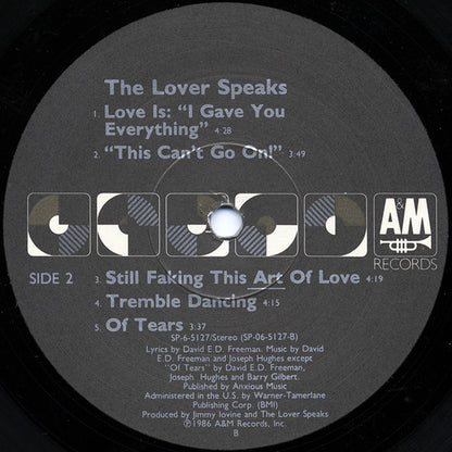 The Lover Speaks : The Lover Speaks (LP, Album, Dar)