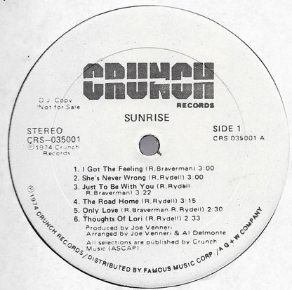 Sunrise (21) : Sunrise (LP, Album, Promo)