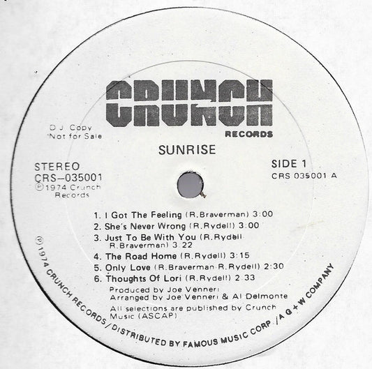 Sunrise (21) : Sunrise (LP, Album, Promo)