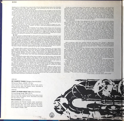 John Coltrane : Selflessness Featuring My Favorite Things (LP, Album, RE, Gat)