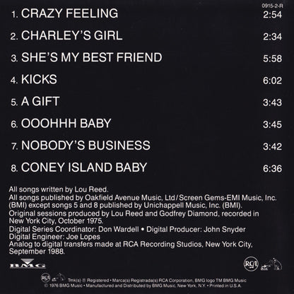 Lou Reed : Coney Island Baby (CD, Album, RE, RM)