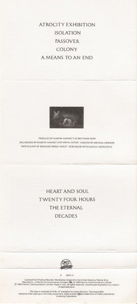 Joy Division : Closer (Cass, Album, RE, SR,)