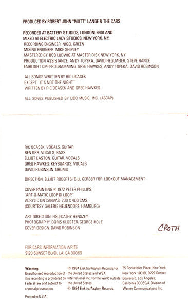 The Cars : Heartbeat City (Cass, Album, SR)