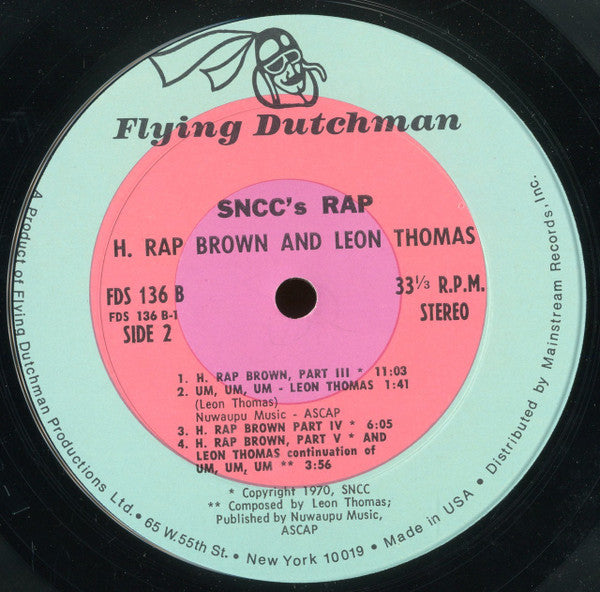 H. Rap Brown / Leon Thomas : SNCC's Rap (LP)