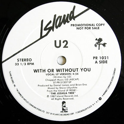 U2 : With Or Without You (12", Promo)