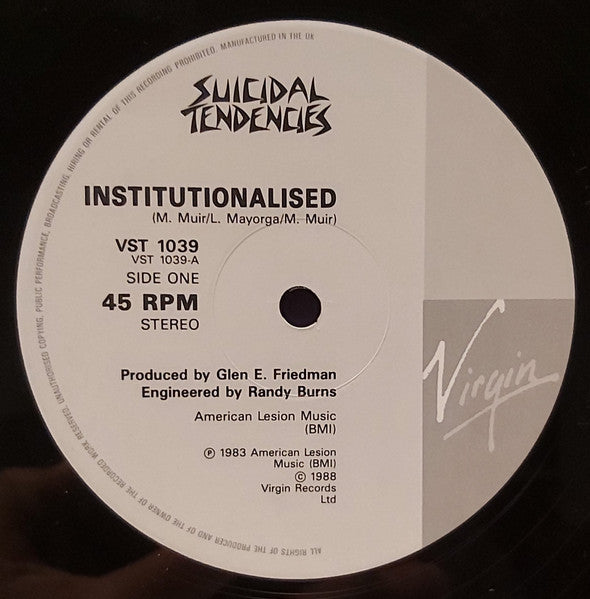 Suicidal Tendencies : Institutionalised (12", EP)