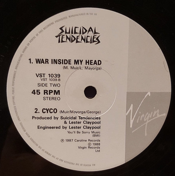 Suicidal Tendencies : Institutionalised (12", EP)