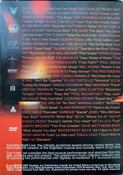 Various : Saturday Night Live (25 Years Of Music) (Box, Comp + 5xDVD-V, NTSC)
