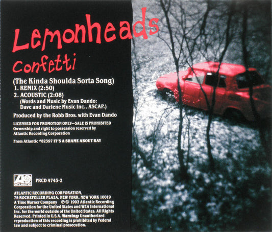 The Lemonheads : Confetti (The Kinda Shoulda Sorta Song) (CD, Promo)