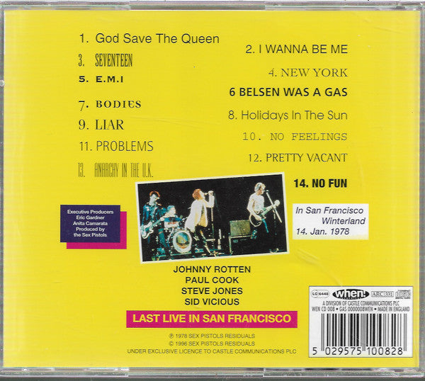 Sex Pistols : Winterland Concert (CD)