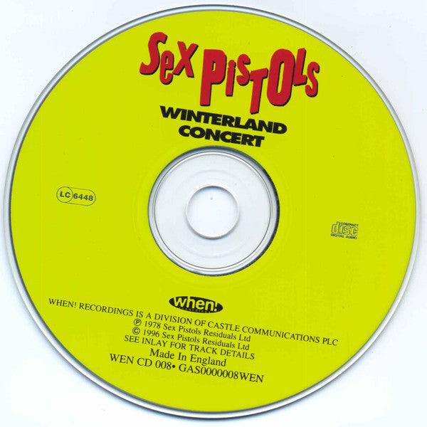 Sex Pistols : Winterland Concert (CD)