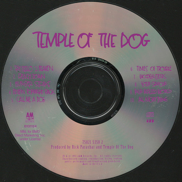 Temple Of The Dog : Temple Of The Dog (CD, Album, Club, BMG)
