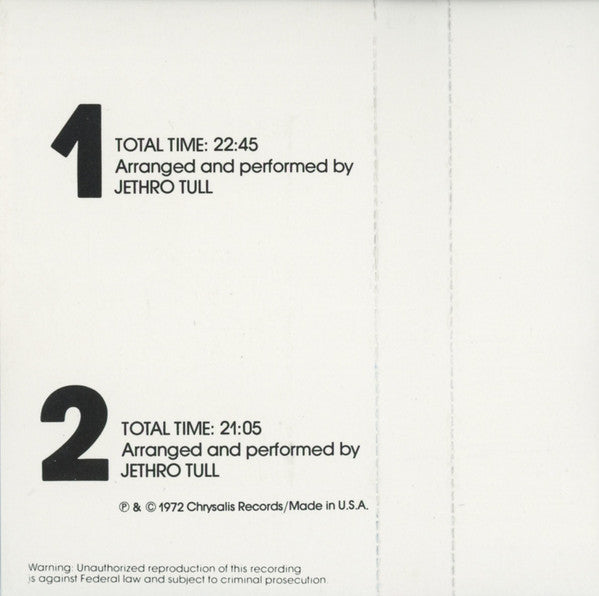 Jethro Tull : Thick As A Brick (Cass, Album)