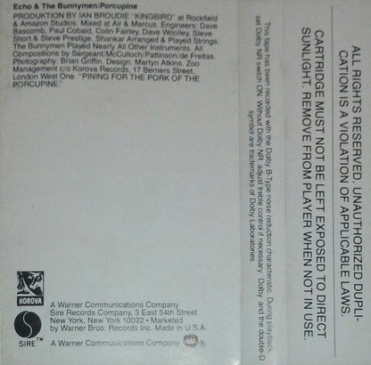 Echo & The Bunnymen : Porcupine (Cass, Album, No )