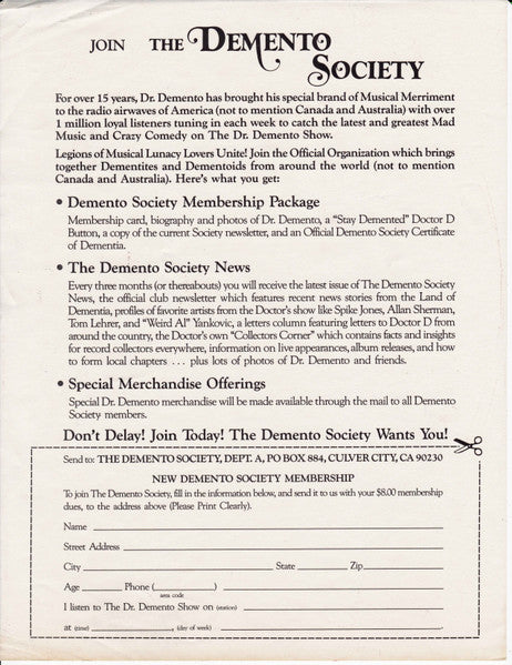 Various : Dr. Demento Presents The Greatest Novelty Records Of All Time - Volume VI Christmas (LP, Album, Comp)