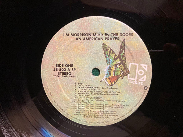 Jim Morrison Music By The Doors : An American Prayer (LP, Album, Club, Gat)