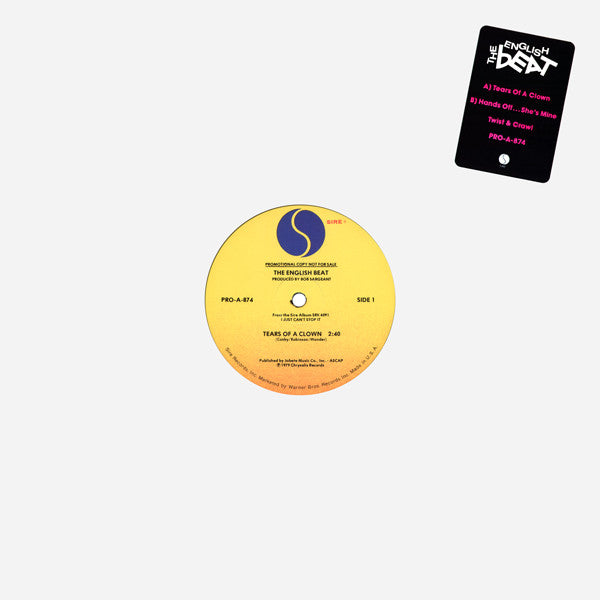 The Beat (2) : Tears Of A Clown / Hands Off...She's Mine / Twist & Crawl (12", Promo)