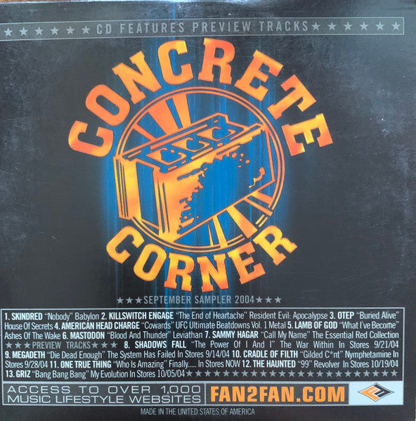Various : Concrete Corner - September Sampler 2004 (CD-ROM, Promo)