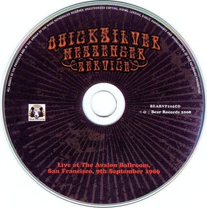 Quicksilver Messenger Service : Live At The Avalon Ballroom, San Francisco, 9th September 1966 (CD, Album)