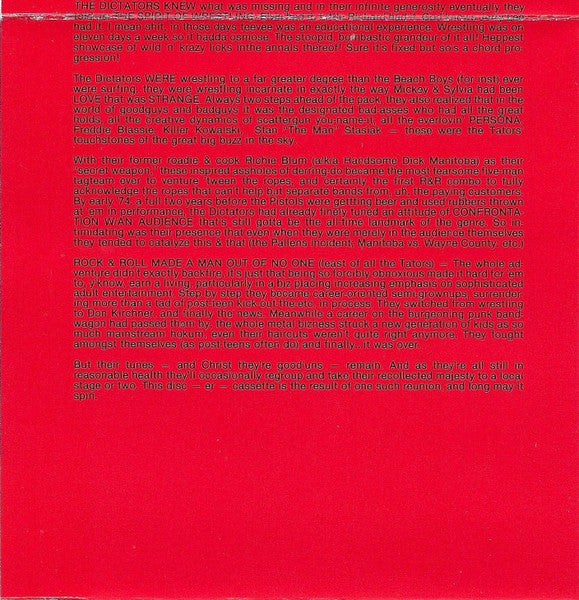 The Dictators : Fuck 'Em If They Can't Take A Joke (CD, Album, RE)