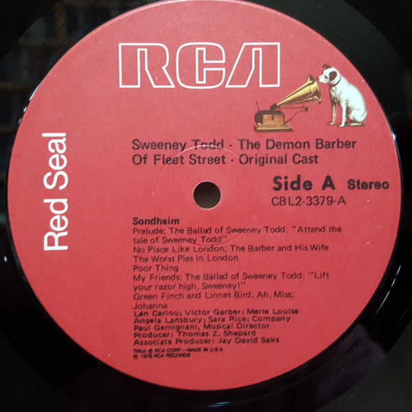 Stephen Sondheim - Angela Lansbury, Len Cariou : Sweeney Todd: The Demon Barber Of Fleet Street (Original Cast Recording) (2xLP, Album, Gat)