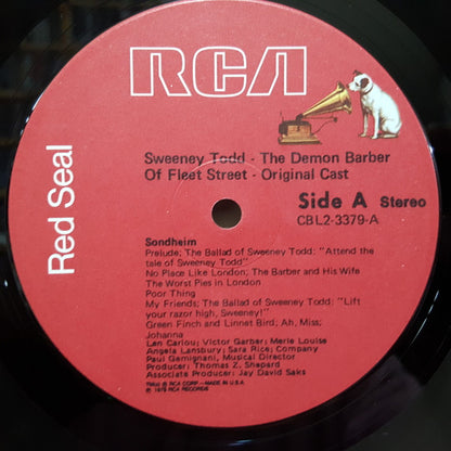 Stephen Sondheim - Angela Lansbury, Len Cariou : Sweeney Todd: The Demon Barber Of Fleet Street (Original Cast Recording) (2xLP, Album, Gat)