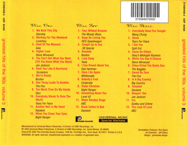 Various : Greatest Hits Of The '80s Volume 3 (3xCD, Comp, Club)