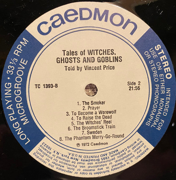 Vincent Price (2) : Tales Of Witches, Ghosts And Goblins (LP)