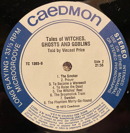 Vincent Price (2) : Tales Of Witches, Ghosts And Goblins (LP)