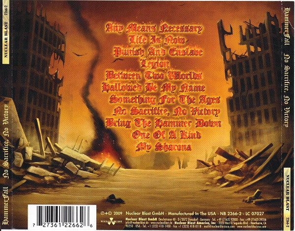 Hammerfall : No Sacrifice, No Victory (CD, Album)