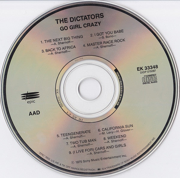 The Dictators : Go Girl Crazy! (CD, Album, RE)