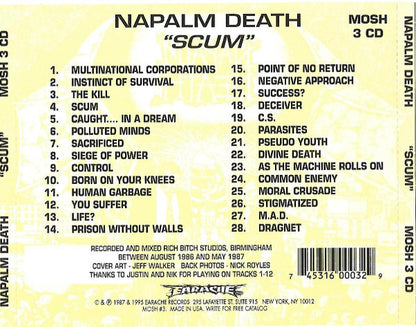 Napalm Death : Scum (CD, Album, RE, RM)