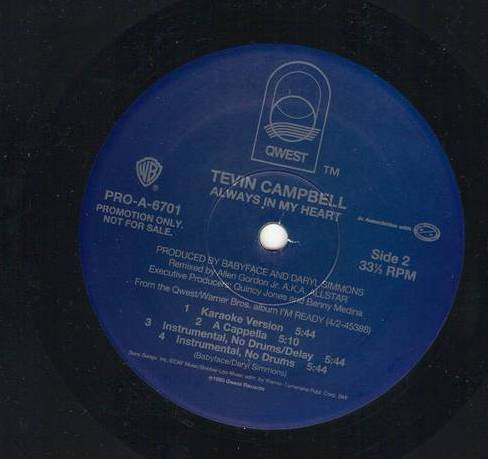 Tevin Campbell : Always In My Heart (12", Promo)