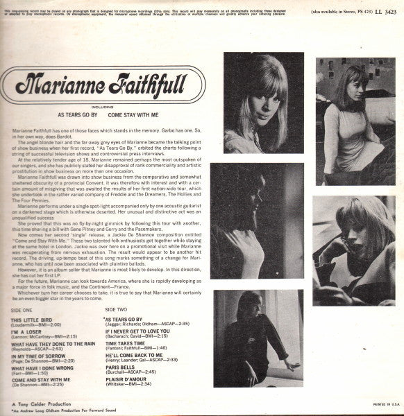 Marianne Faithfull : Marianne Faithfull (LP, Album, Mono, All)