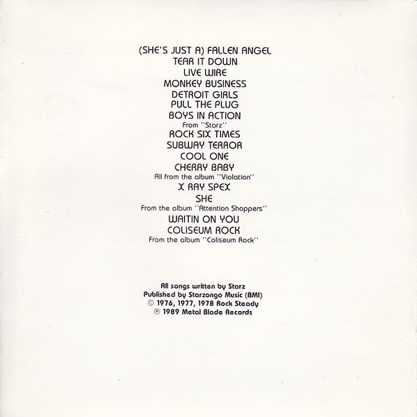 Starz (2) : Live In Action (CD, Album, RE)