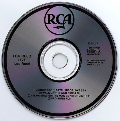 Lou Reed : Lou Reed Live (CD, Album, RE, RM)