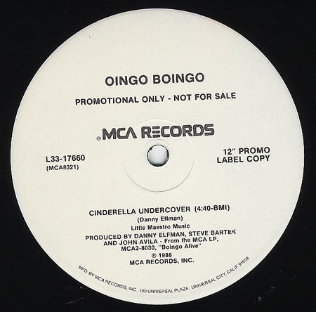 Oingo Boingo : Cinderella Undercover / Winning Side (12", Single, Promo)