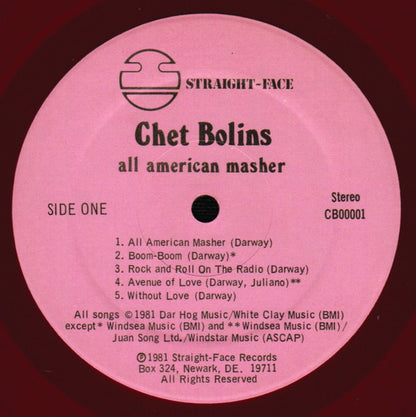 Chet Bolins : All American Masher (LP, Album, Mixed, Red)