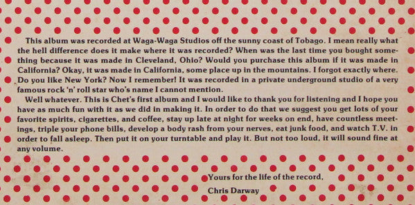 Chet Bolins : All American Masher (LP, Album, Mixed, Red)