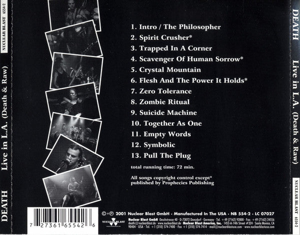 Death (2) : Live In L.A. (Death & Raw) (CD, Album)