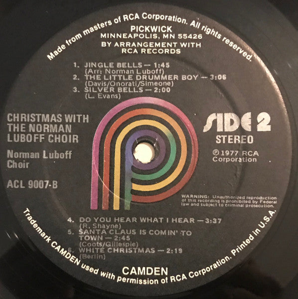 Norman Luboff Choir : Christmas With The Norman Luboff Choir (LP, Album, RE)