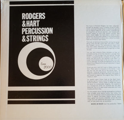 George Siravo And His Orchestra : Rodgers & Hart Percussion & Strings (LP, Mono)