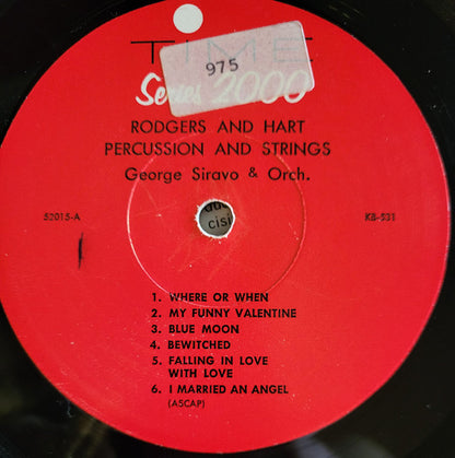 George Siravo And His Orchestra : Rodgers & Hart Percussion & Strings (LP, Mono)