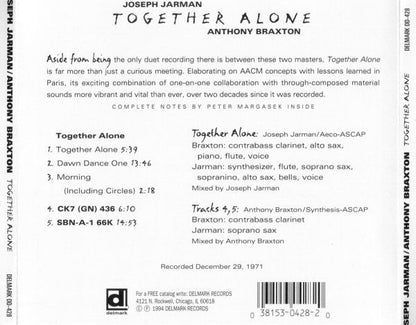 Joseph Jarman / Anthony Braxton : Together Alone (CD, Album, RE)