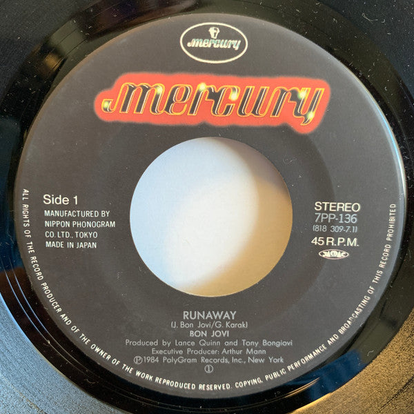 Bon Jovi : Runaway (7", Single)